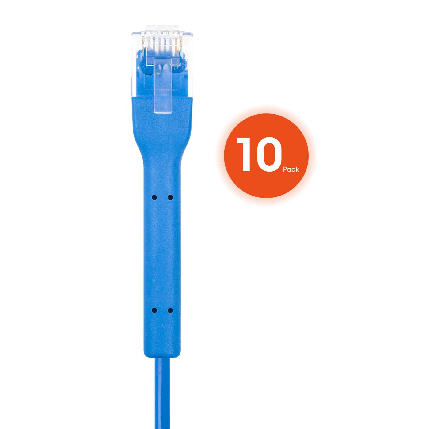 Cat6 U/UTP FlexiBoot Slim Network Patch Cable, 1 ft., Blue, 10-Pack Image 4