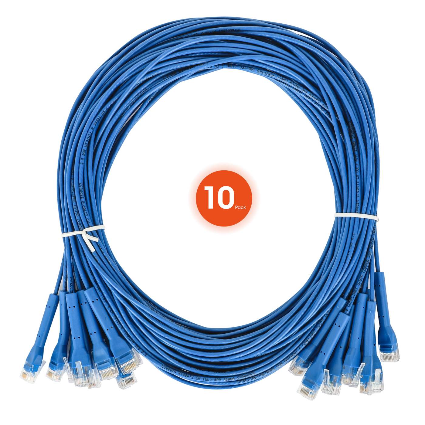 Cat6 U/UTP FlexiBoot Slim Network Patch Cable, 1 ft., Blue, 10-Pack Image 8