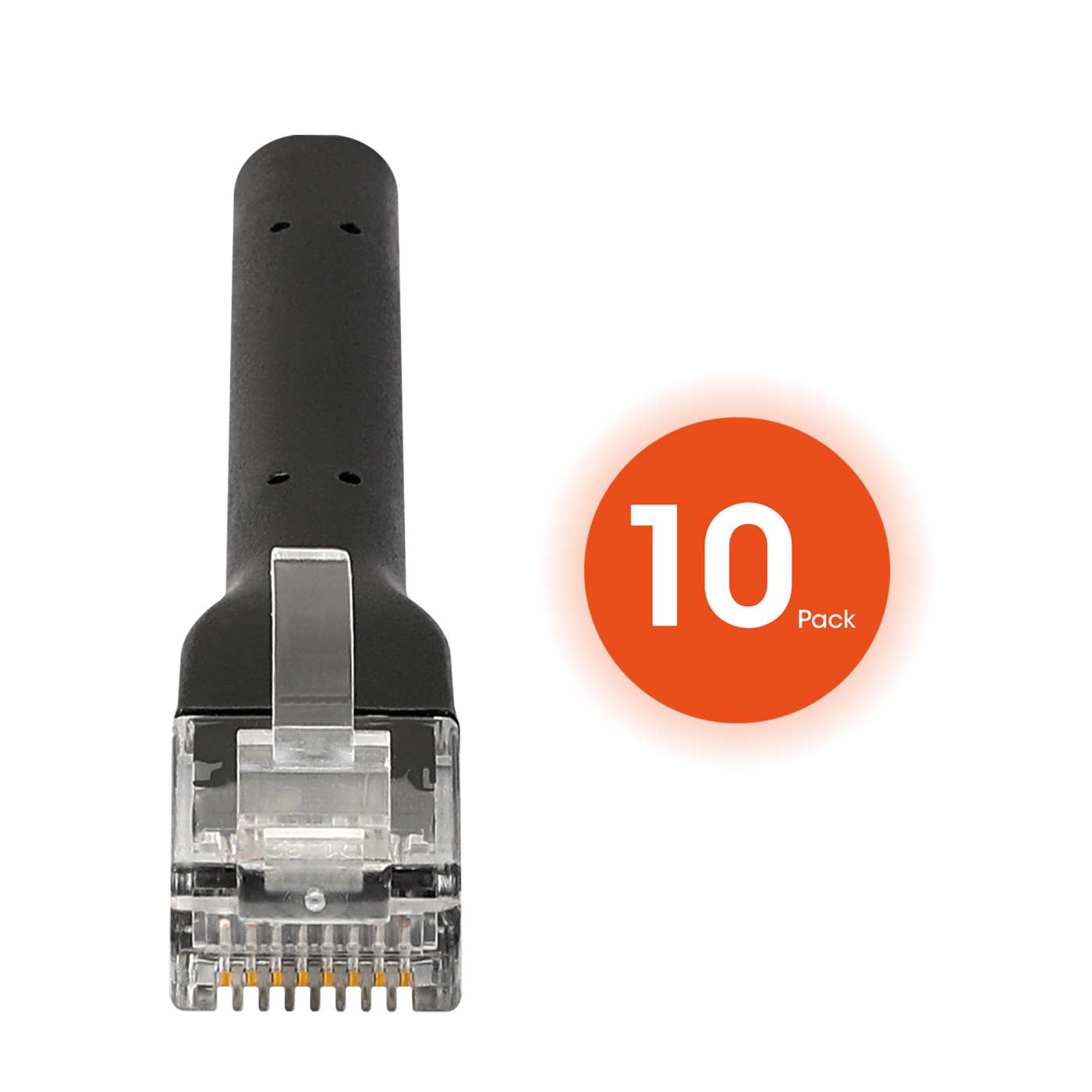 Cat6 U/UTP FlexiBoot Slim Network Patch Cable, 10 ft., Black, 10-Pack Image 5