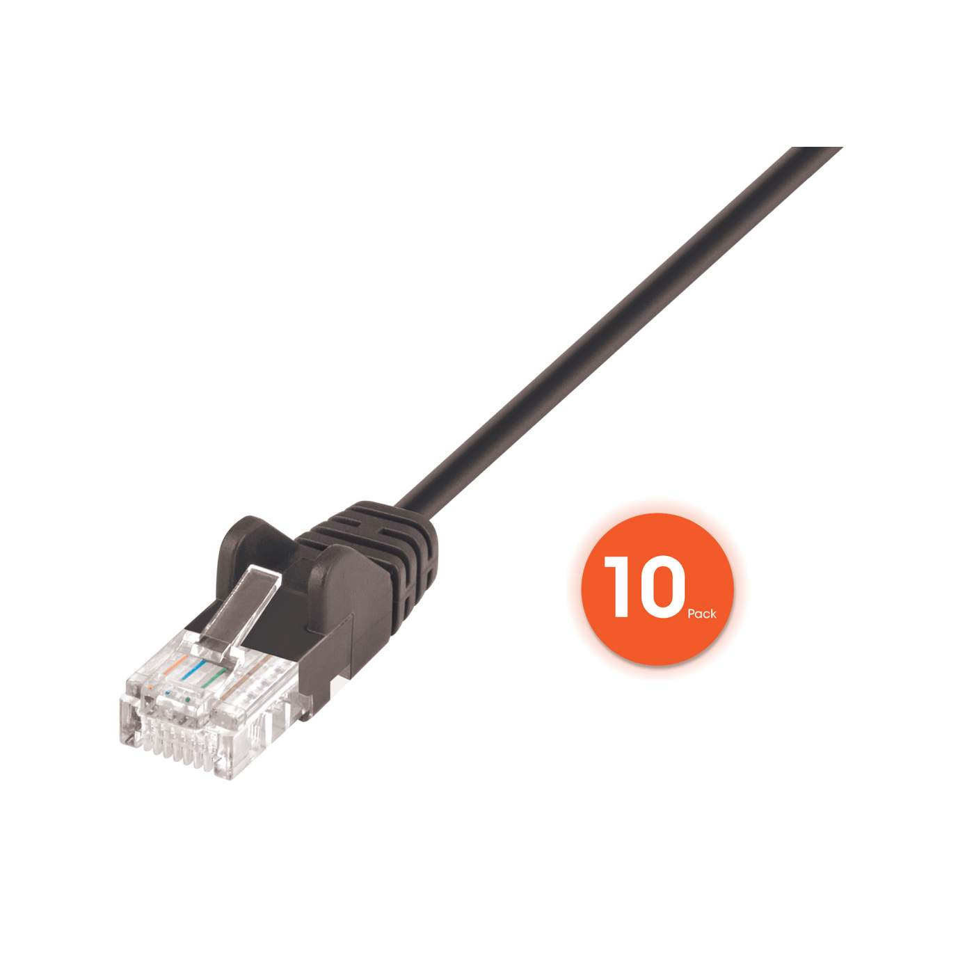 Cat6 U/UTP Slim Network Patch Cable, 1 ft., Black, 10-Pack Image 4