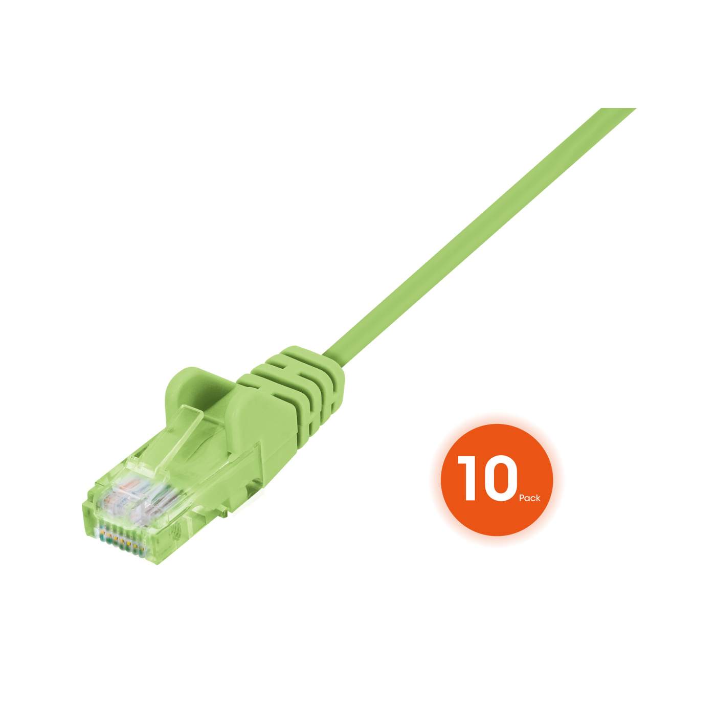 Cat6 U/UTP Slim Network Patch Cable, 1 ft., Bright Green, 10-Pack Image 3