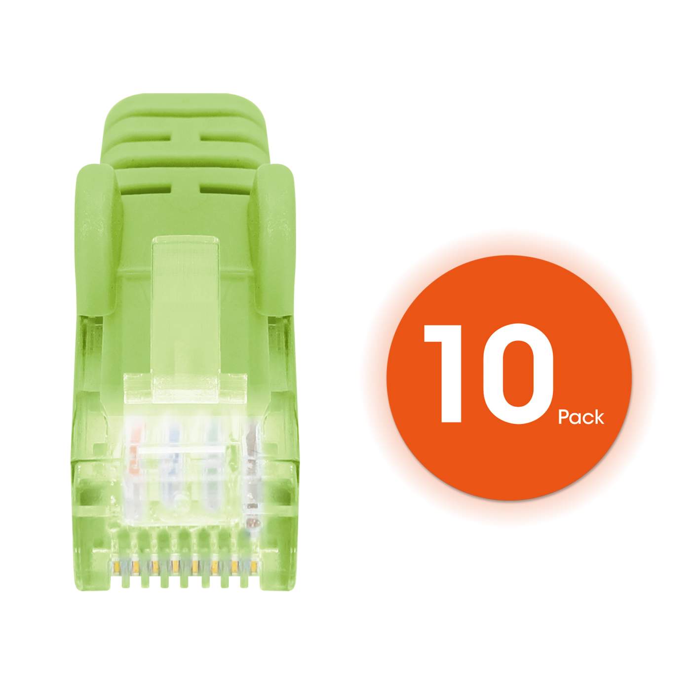 Cat6 U/UTP Slim Network Patch Cable, 1 ft., Bright Green, 10-Pack Image 5