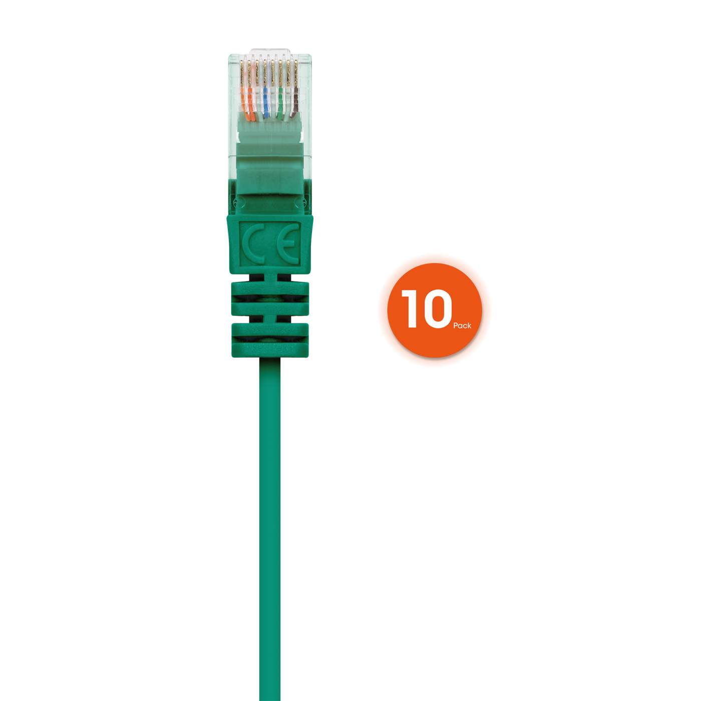 Cat6 U/UTP Slim Network Patch Cable, 1 ft., Green, 10-Pack Image 4