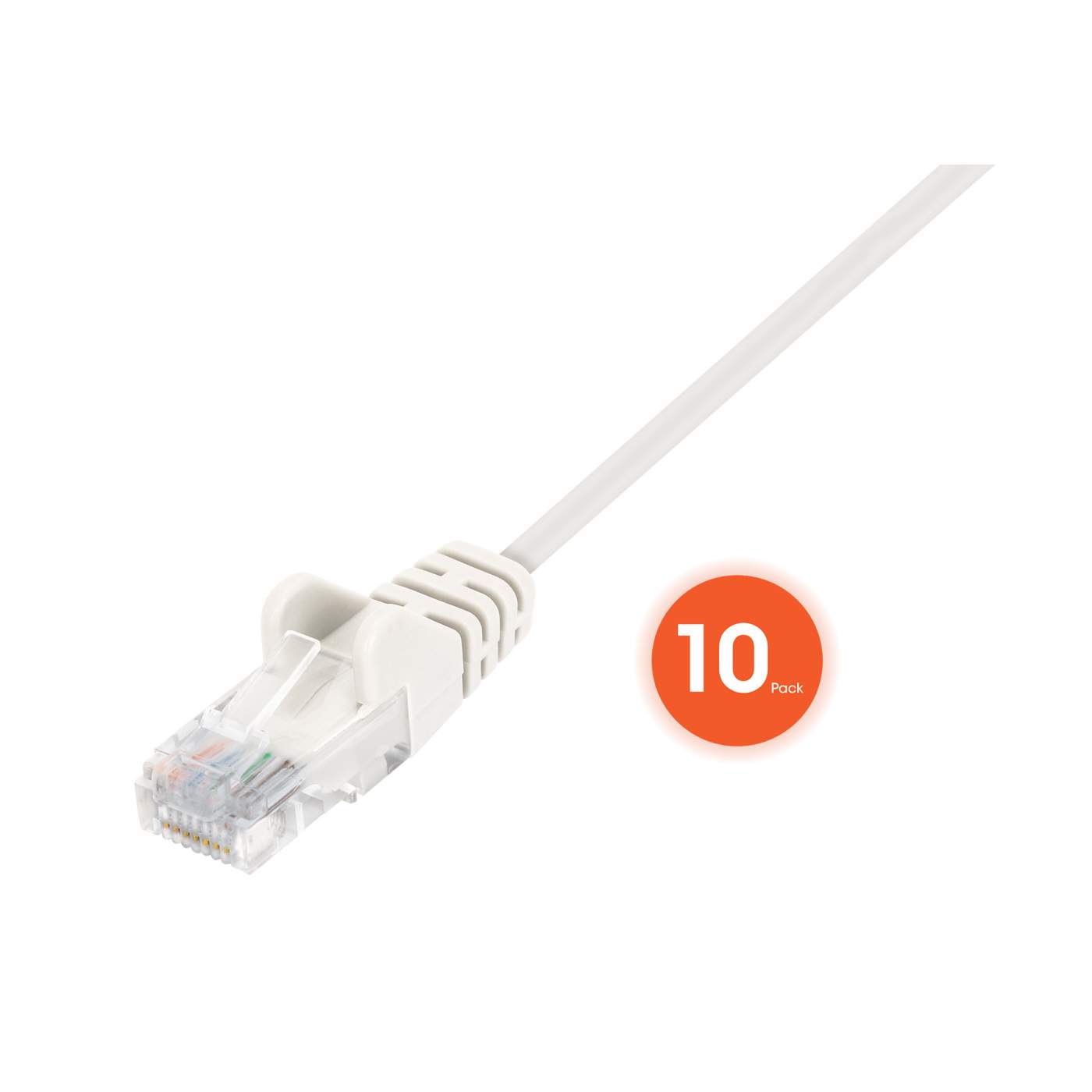 Cat6 U/UTP Slim Network Patch Cable, 1 ft., White, 10-Pack Image 3