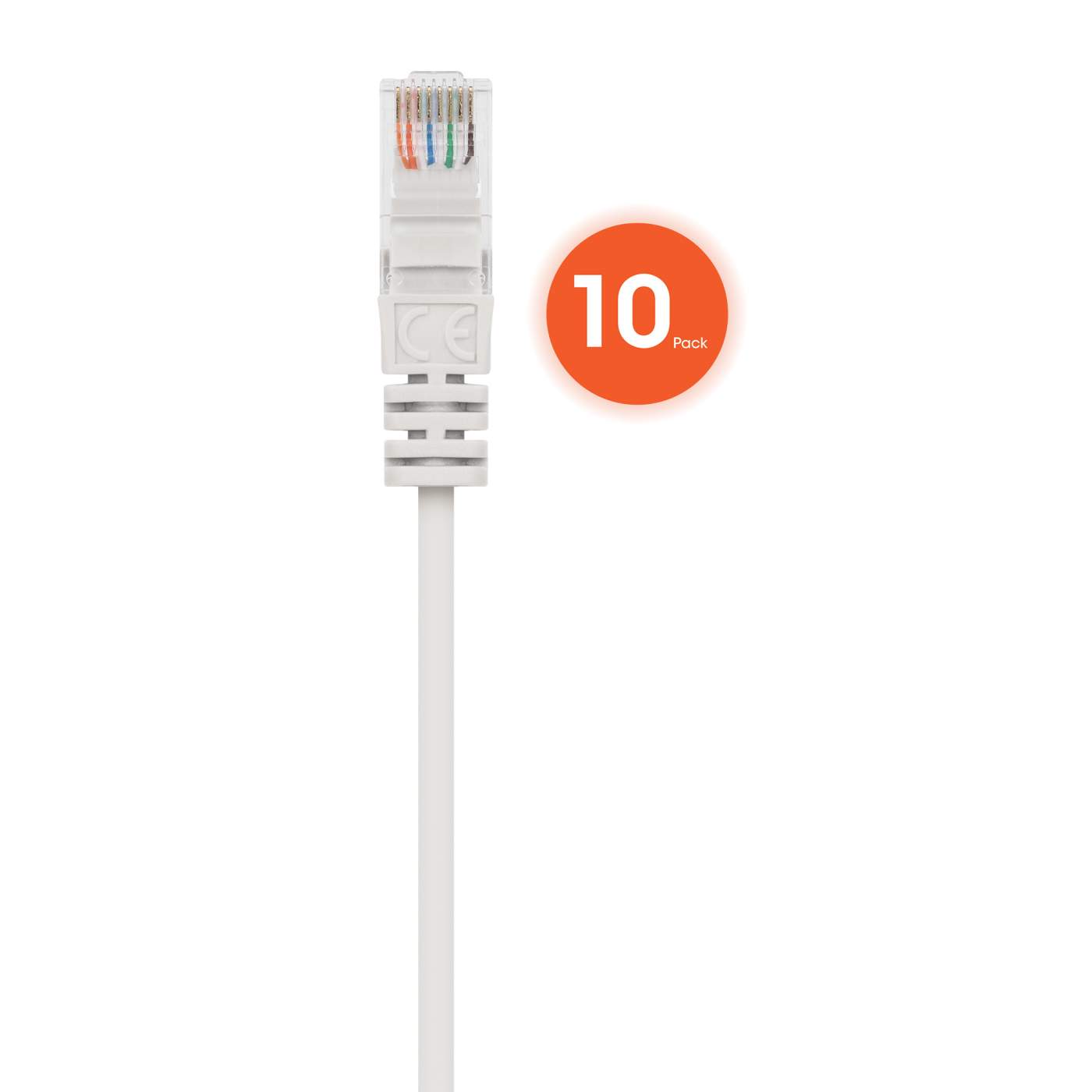 Cat6 U/UTP Slim Network Patch Cable, 1 ft., White, 10-Pack Image 4