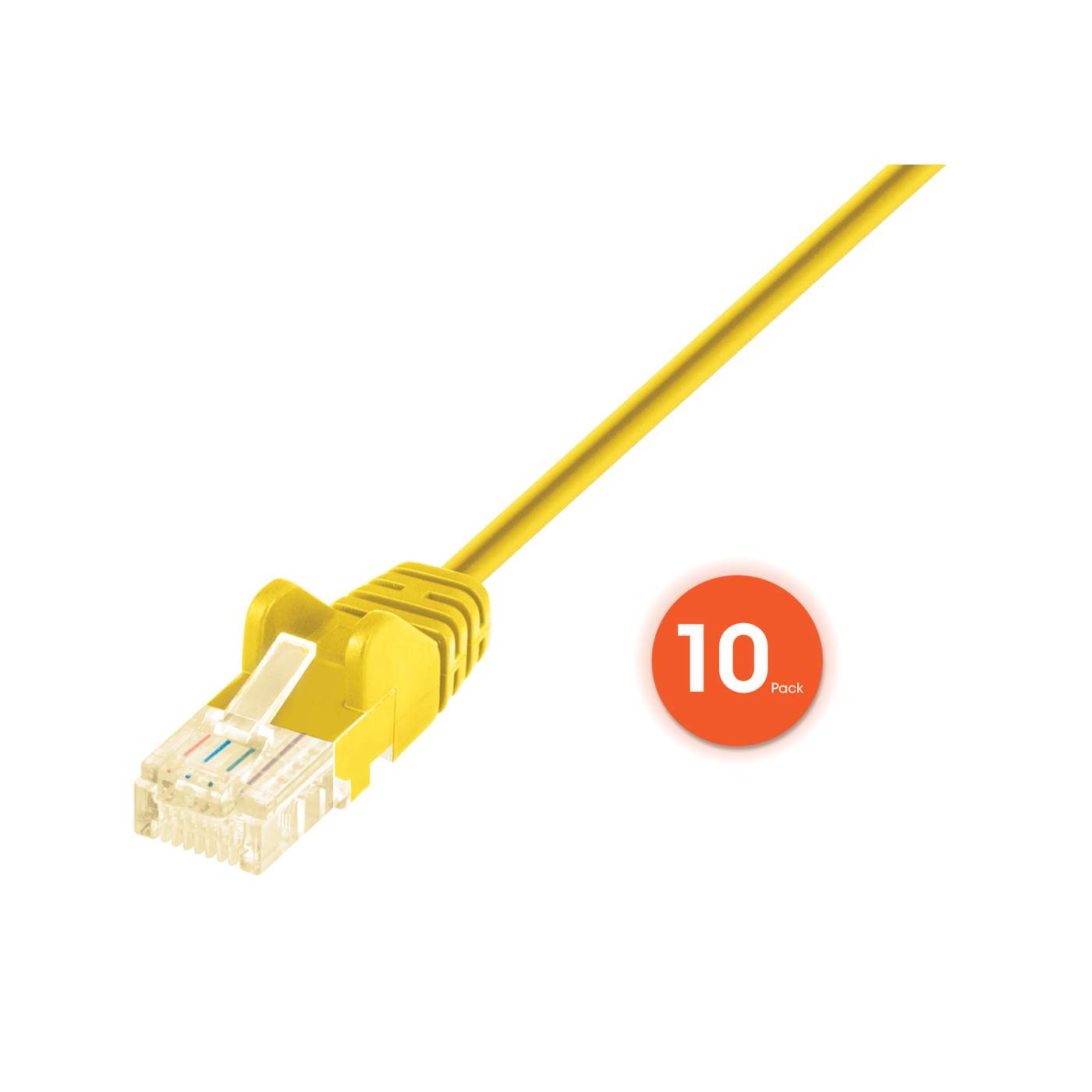 Cat6 U/UTP Slim Network Patch Cable, 1 ft., Yellow, 10-Pack Image 3