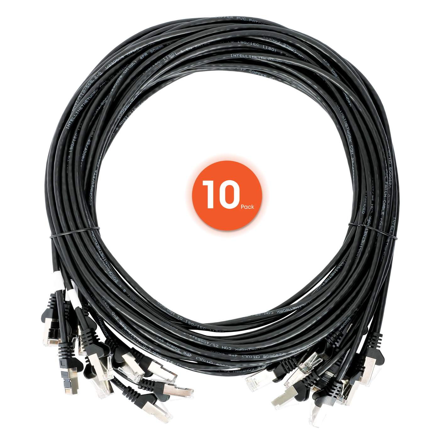 Cat6 U/UTP Slim Network Patch Cable, 20 ft., Black, 10-Pack Image 8