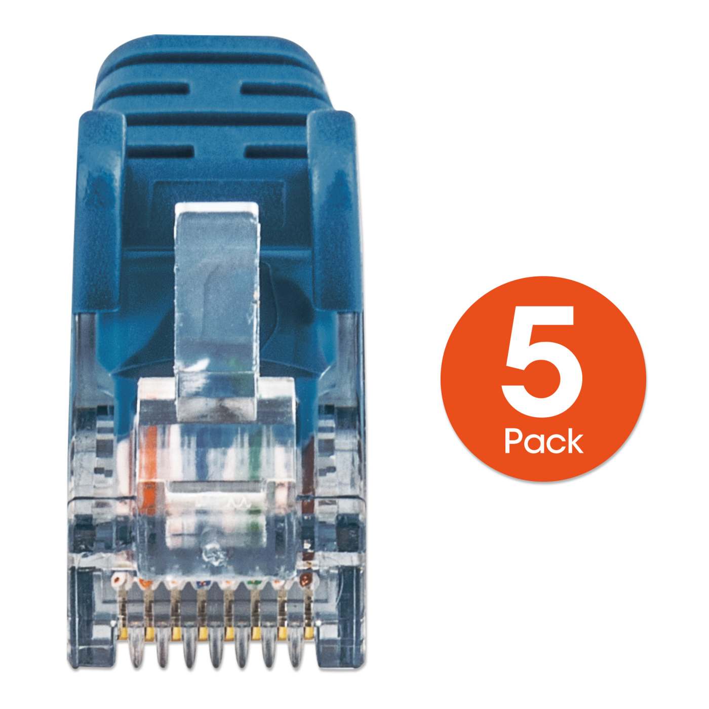Cat6 U/UTP Slim Network Patch Cable, 25 ft., Blue, 5-Pack Image 5