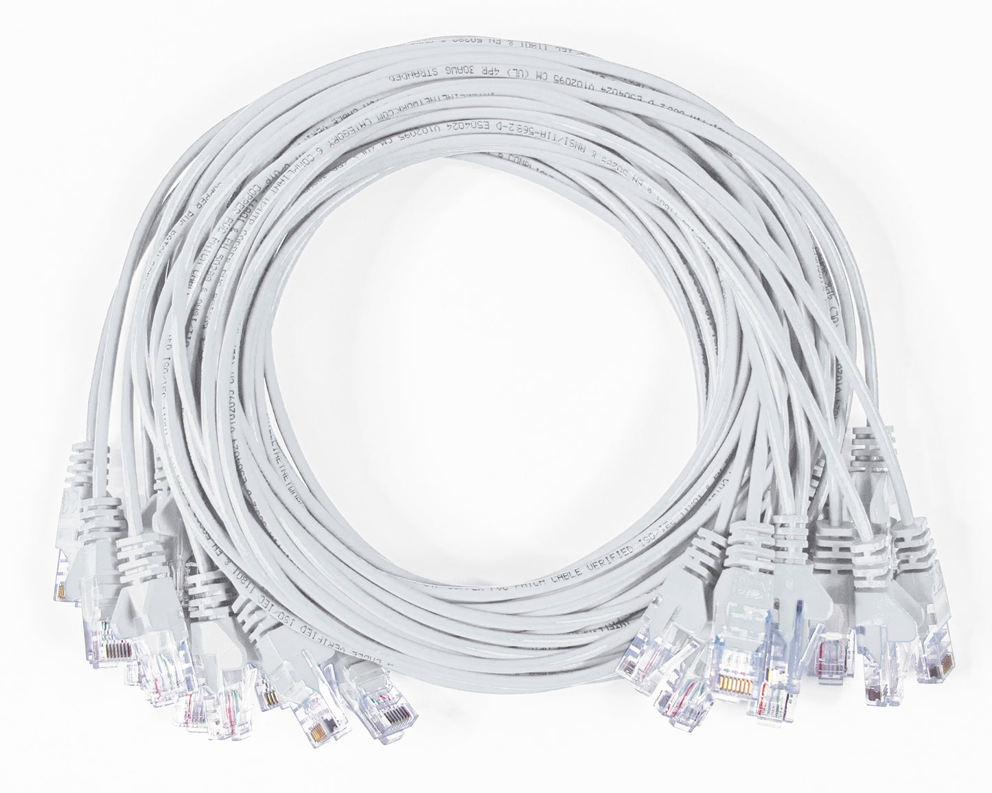 Cat6 U/UTP Slim Network Patch Cable, 14 ft., White, 10-Pack