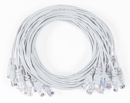 Cat6 U/UTP Slim Network Patch Cable, 5 ft., White, 10-Pack