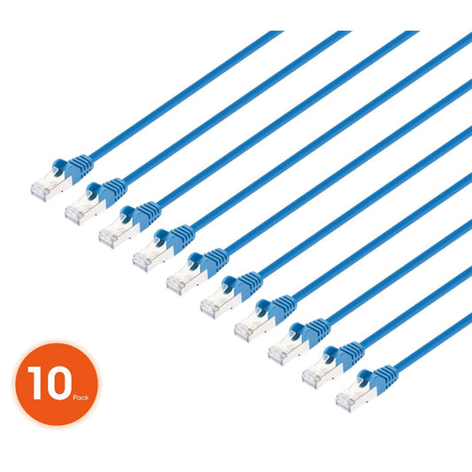 Cat8.1 U/FTP Slim Network Patch Cable, 0.5 ft., Blue, 10-Pack