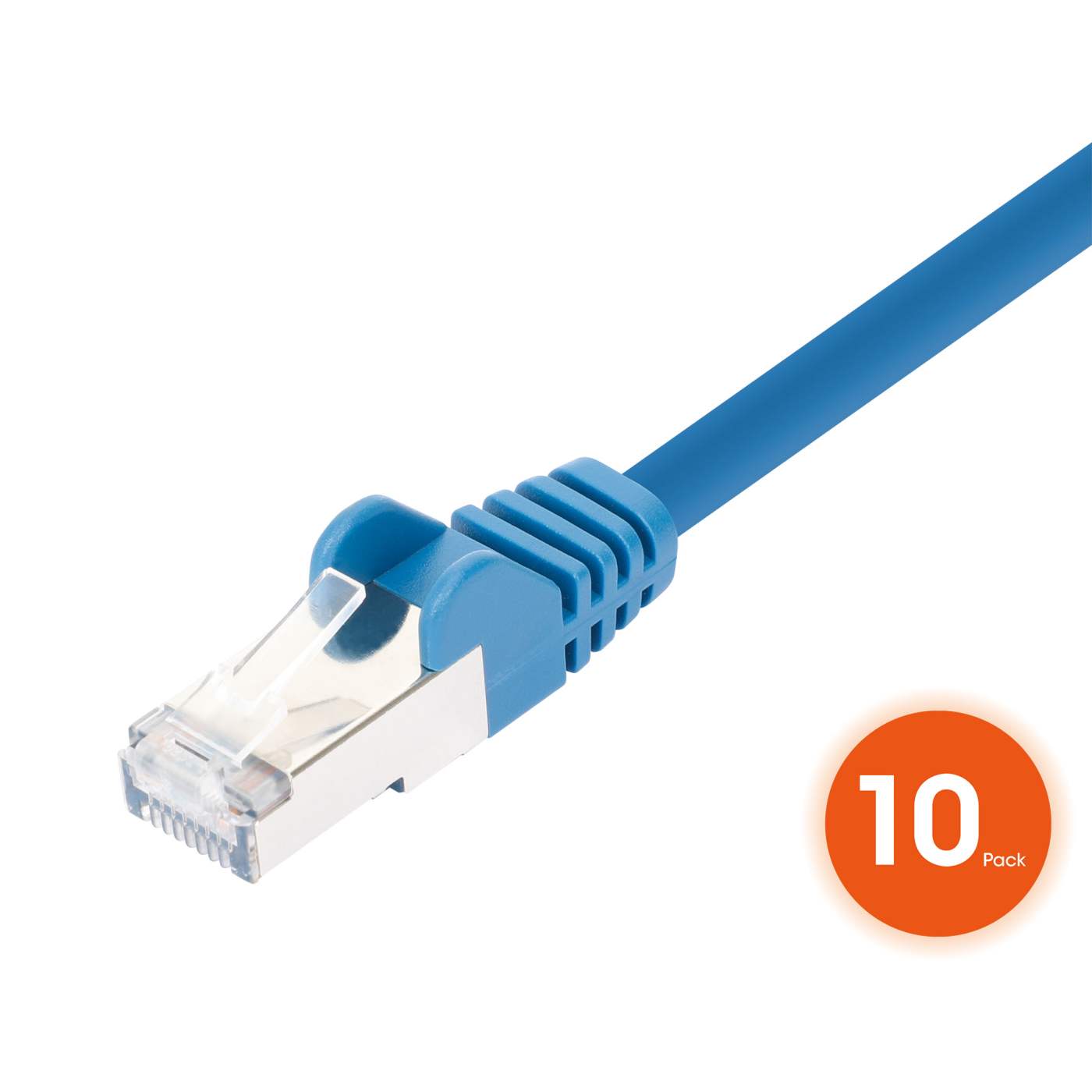 Cat8.1 U/FTP Slim Network Patch Cable, 0.5 ft., Blue, 10-Pack