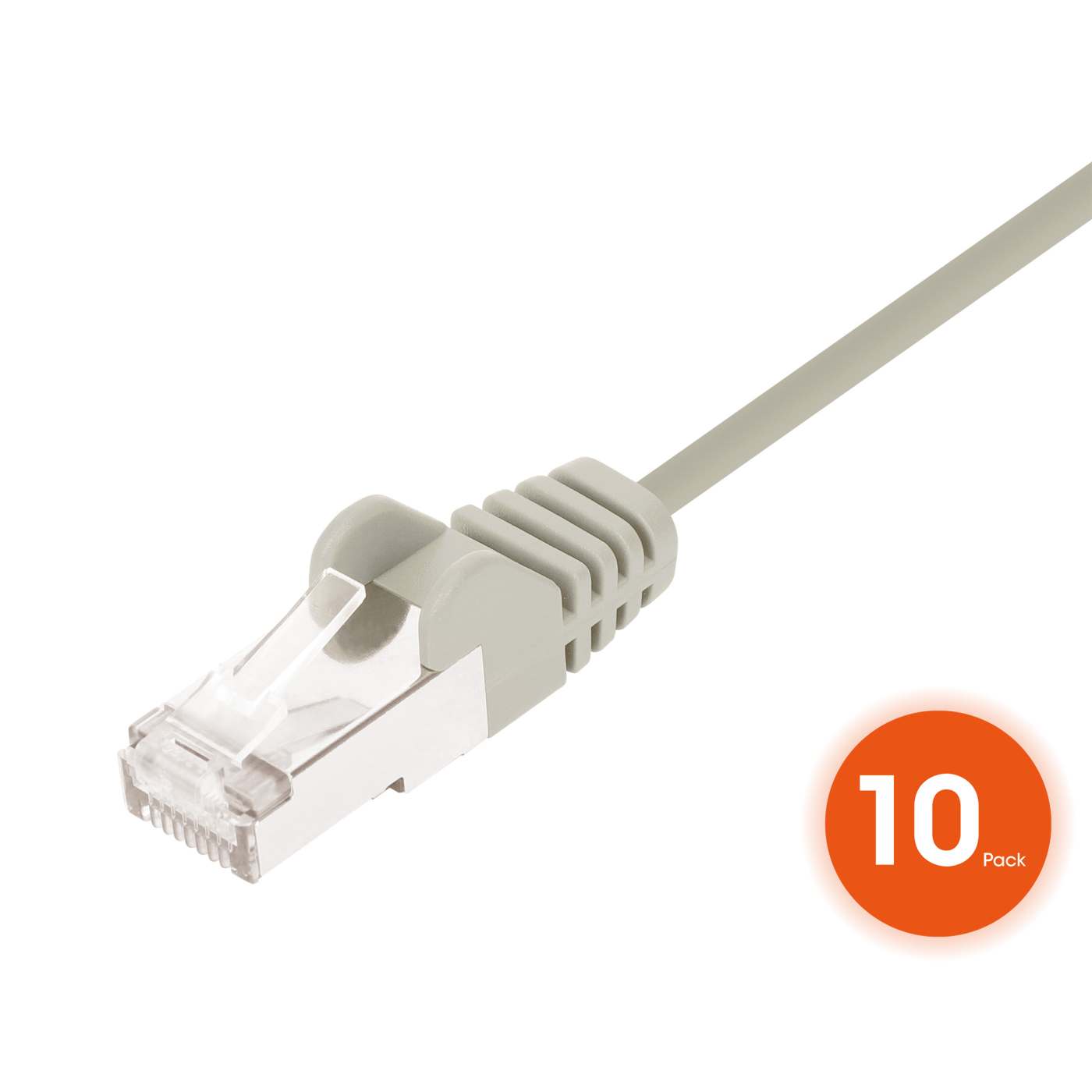 Cat8.1 U/FTP Slim Network Patch Cable, 0.5 ft., Gray, 10-Pack Image 3