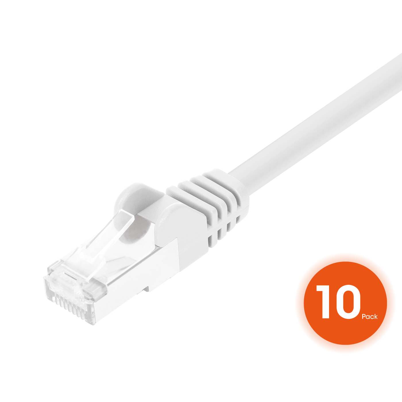 Cat8.1 U/FTP Slim Network Patch Cable, 0.5 ft., White, 10-Pack Image 3