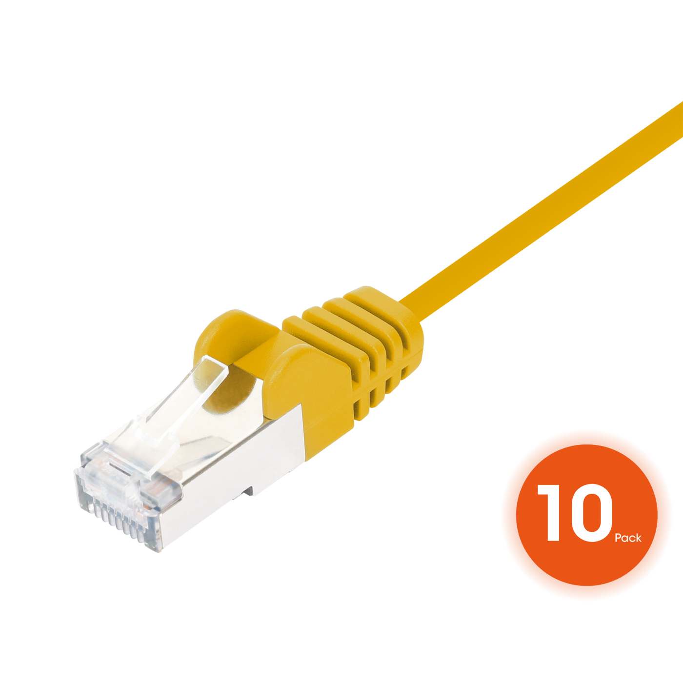 Cat8.1 U/FTP Slim Network Patch Cable, 0.5 ft., Yellow, 10-Pack Image 3