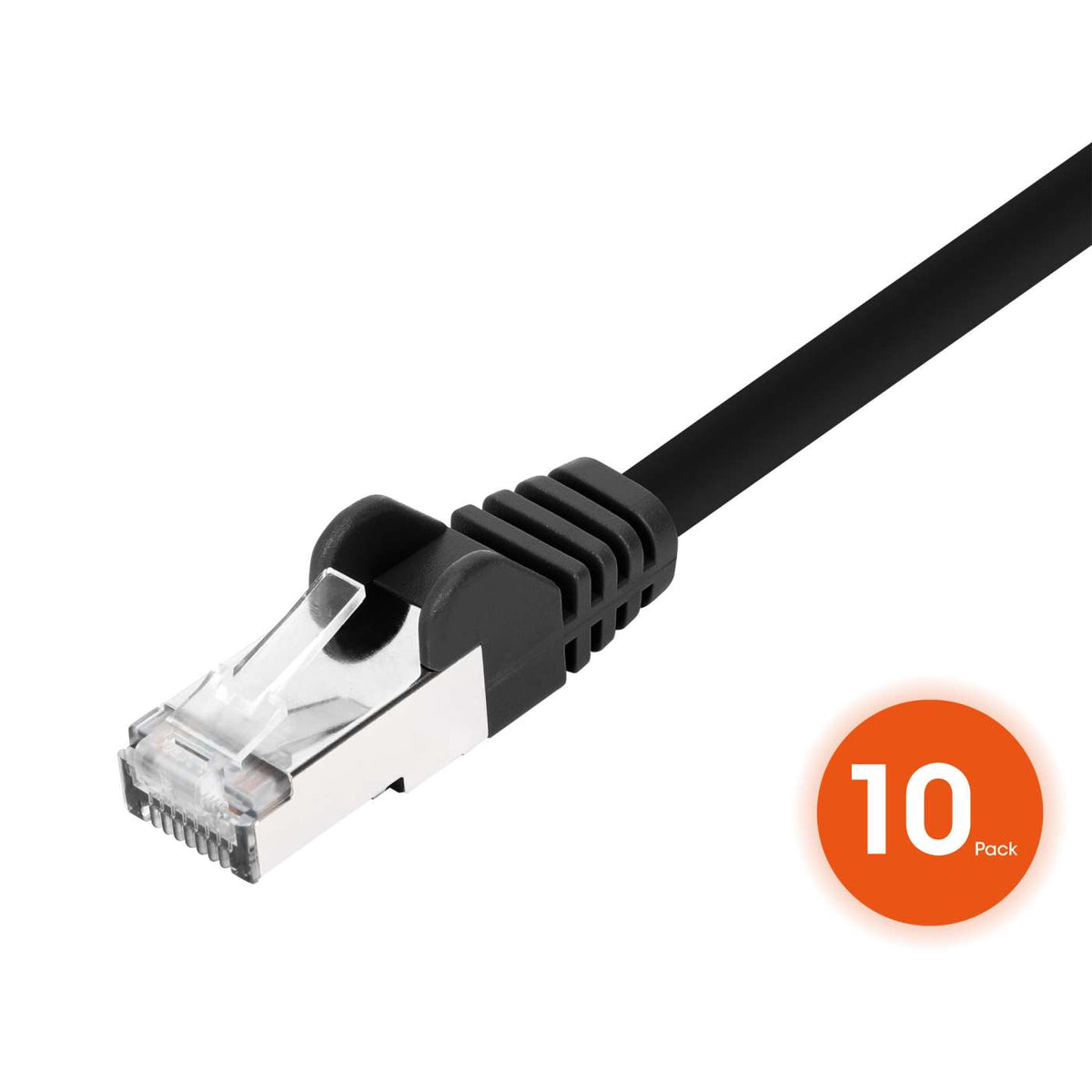 Cat8.1 U/FTP Slim Network Patch Cable, 10 ft., Black, 10-Pack Image 3