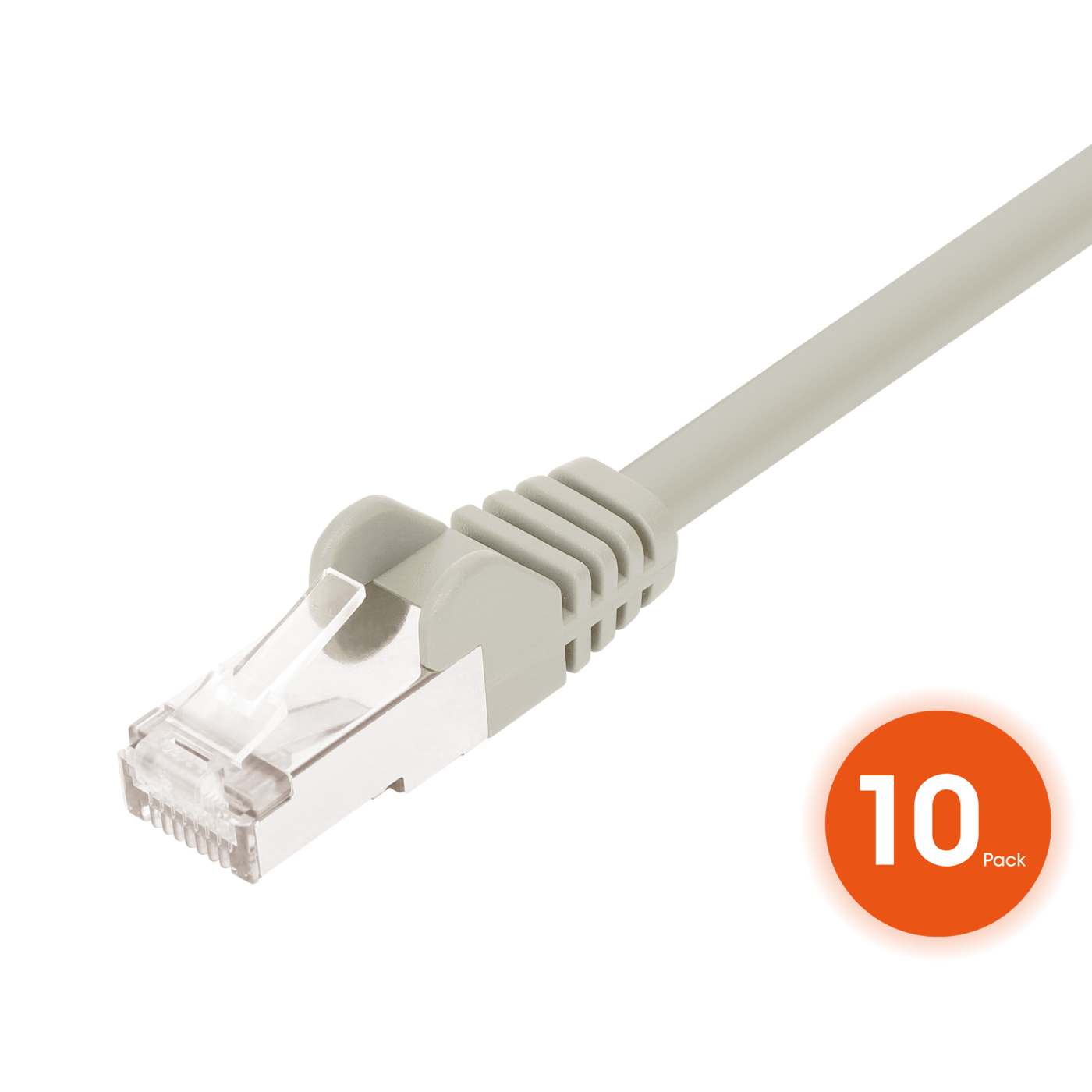 Cat8.1 U/FTP Slim Network Patch Cable, 1.5 ft., Gray, 10-Pack Image 3