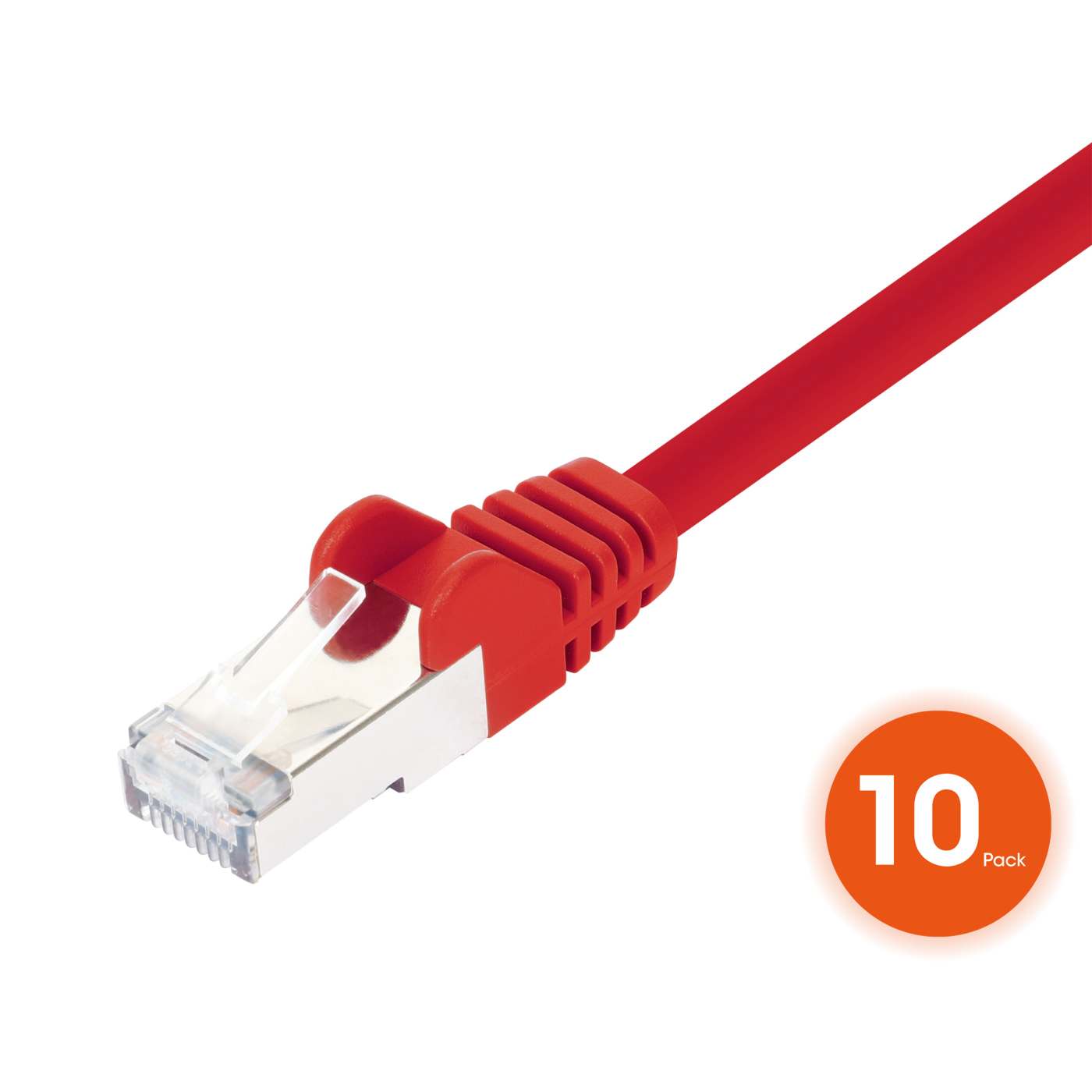 Cat8.1 U/FTP Slim Network Patch Cable, 7 ft., Red, 10-Pack Image 3