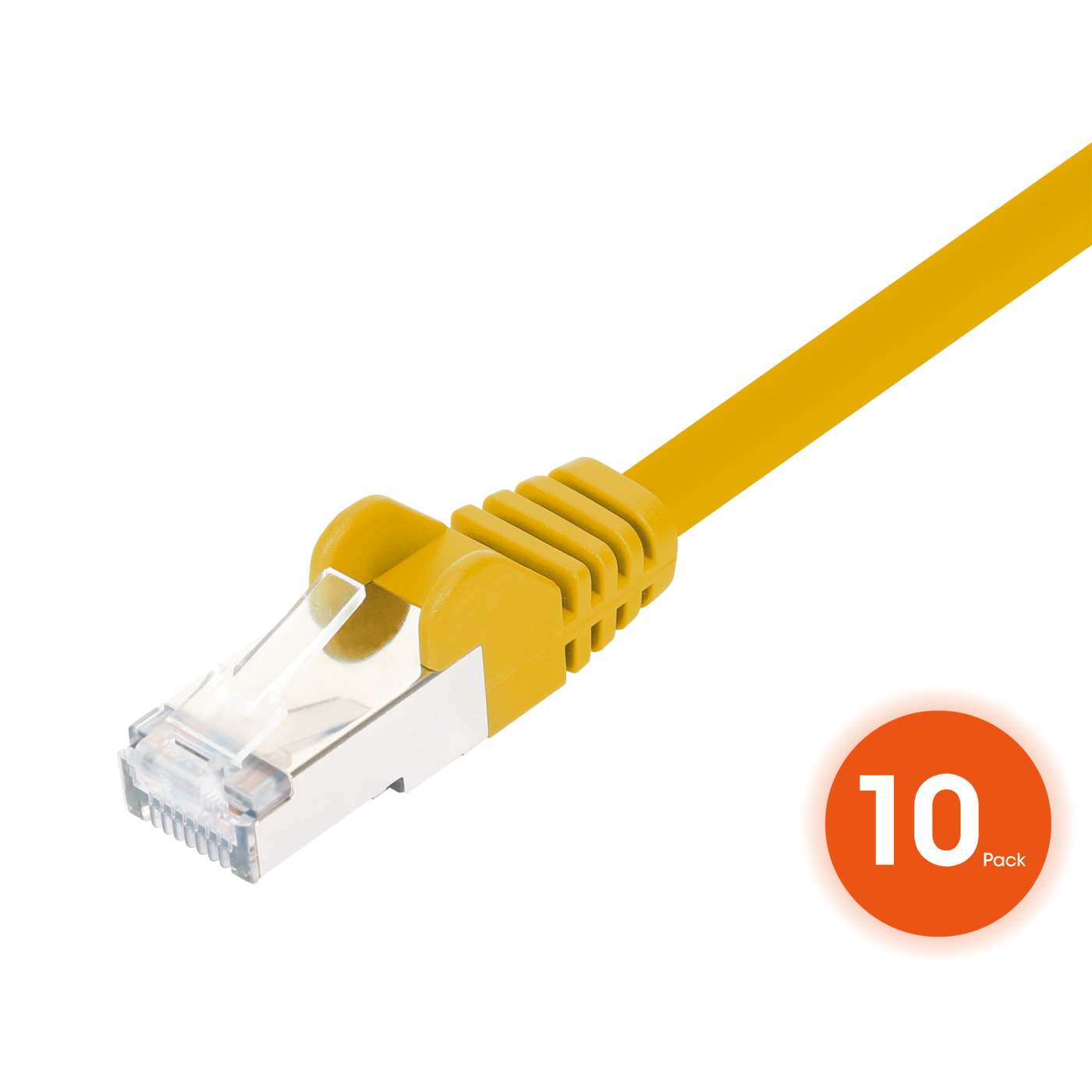 Cat8.1 U/FTP Slim Network Patch Cable, 7 ft., Yellow, 10-Pack Image 3