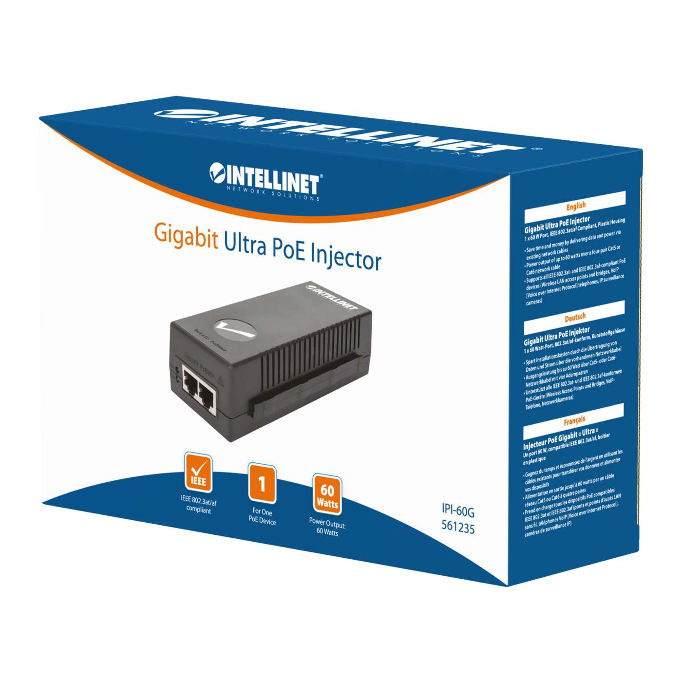 Gigabit 60 W PoE Injector (561235)