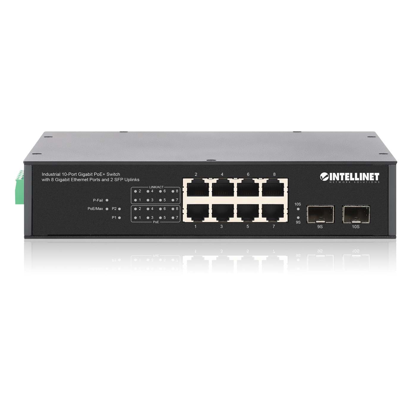 Industrial 10-Port Gigabit PoE+ Switch with 8 Gigabit Ethernet Ports and 2 SFP Uplinks Image 6