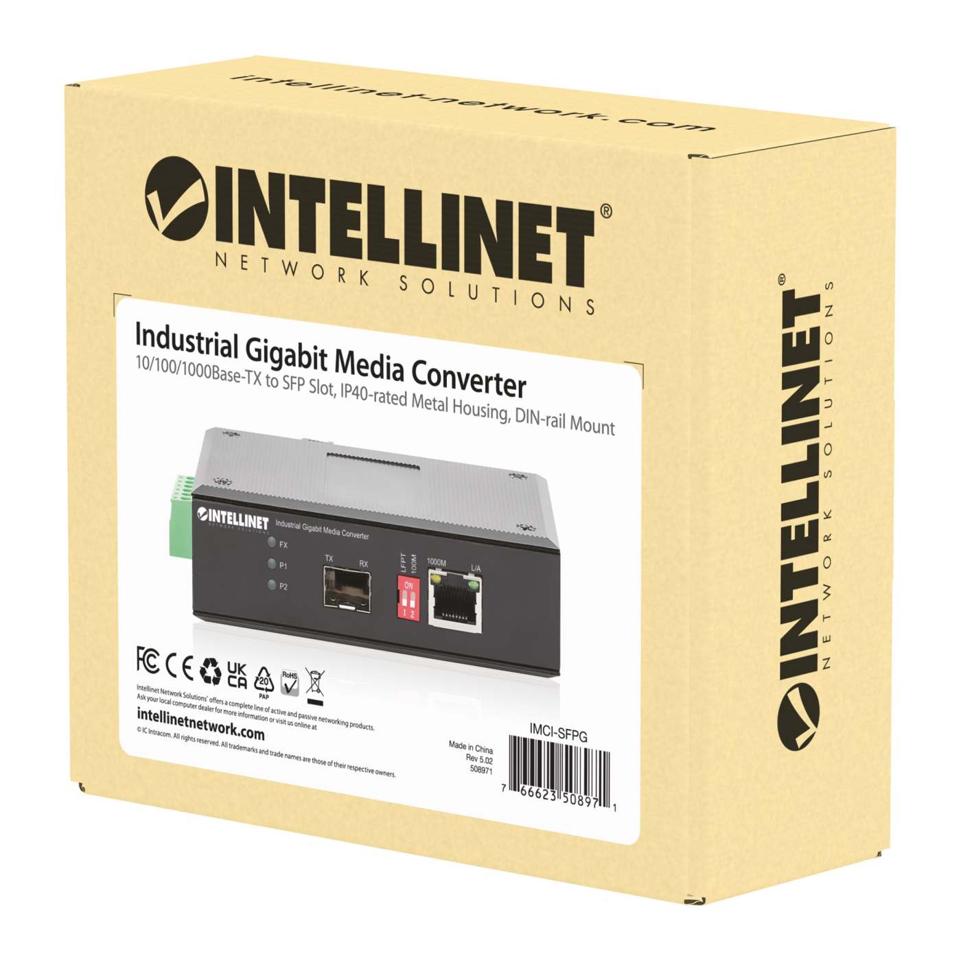 Intellinet Industrial GbE Media Converter (508971)