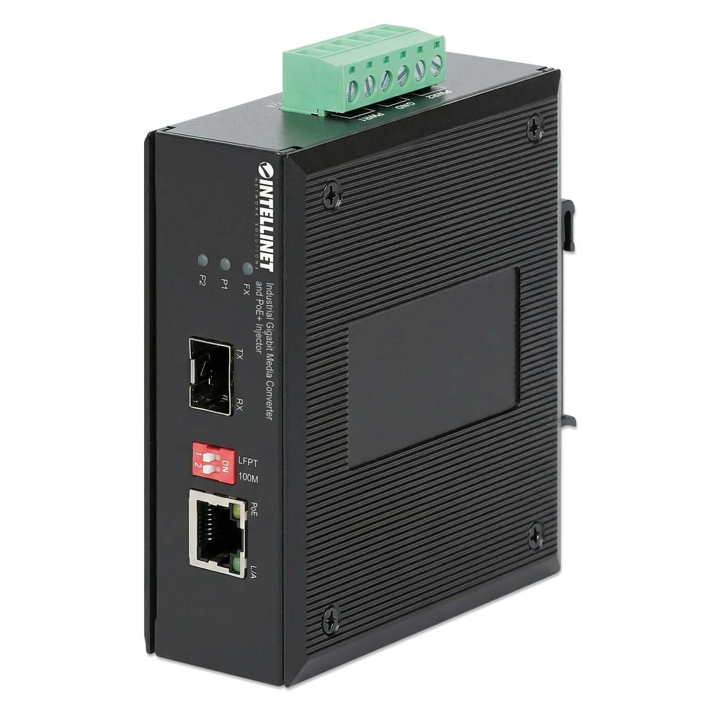 Industrial Gigabit Media Converter and PoE+ Injector Image 1
