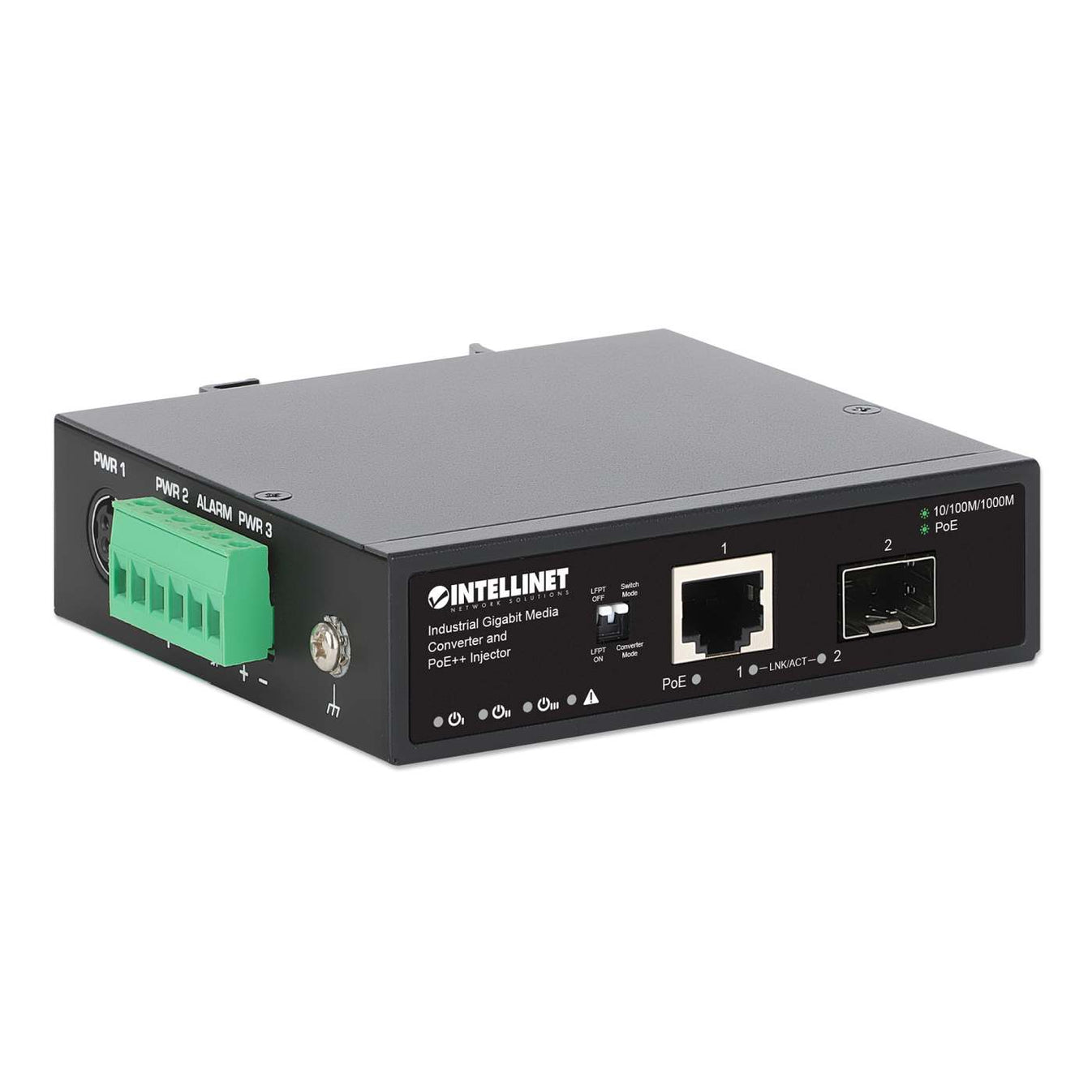 Industrial GbE Media Converter & PoE++ Injector 95W | TAA Compliant