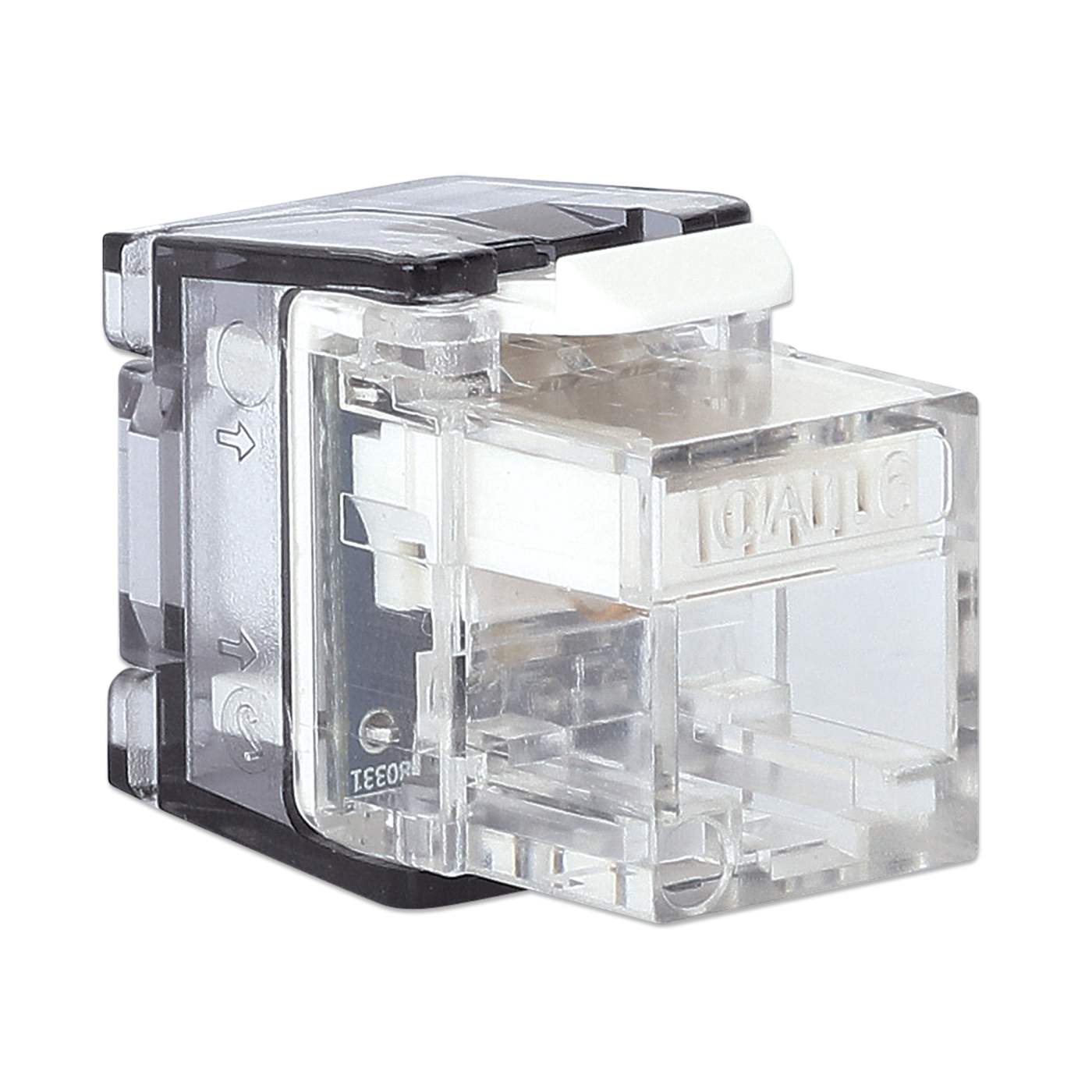 Port Identifier Cat6 Toolless Keystone Jack w/ LED, Transparent