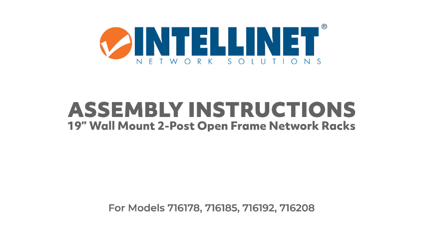 Load video: Instructions for 19&quot; Wall Mount 2-Post Open Frame Network Rack