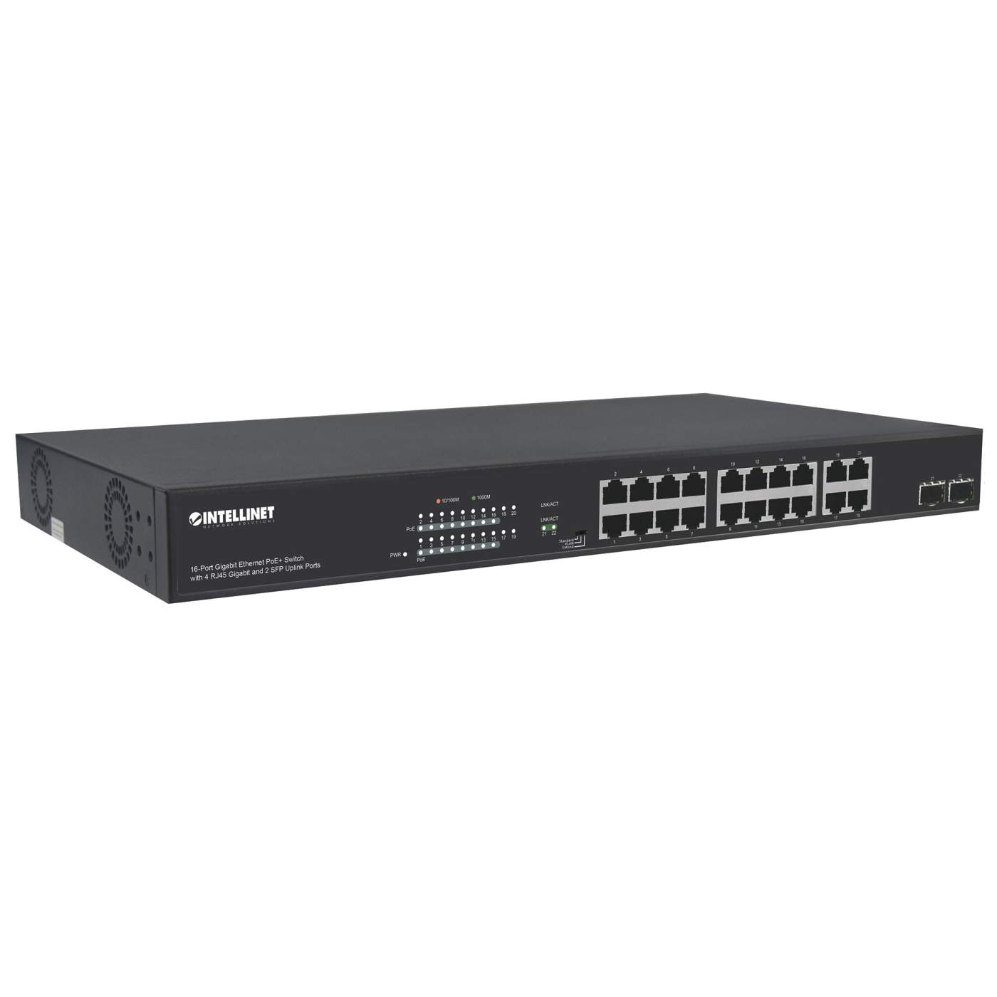 Intellinet 561419 16-Port Gigabit Ethernet PoE+ Switch