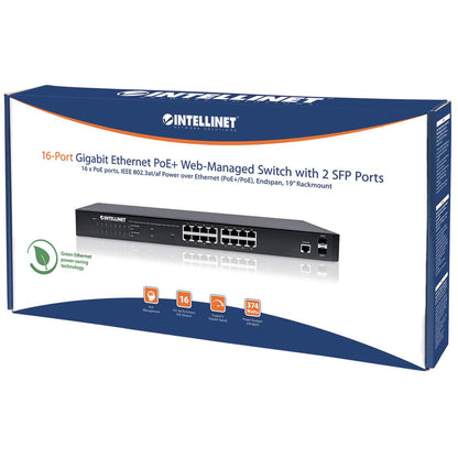 16-Port Gigabit Ethernet PoE+ Web-Managed Switch with 2 SFP Ports Packaging Image 2