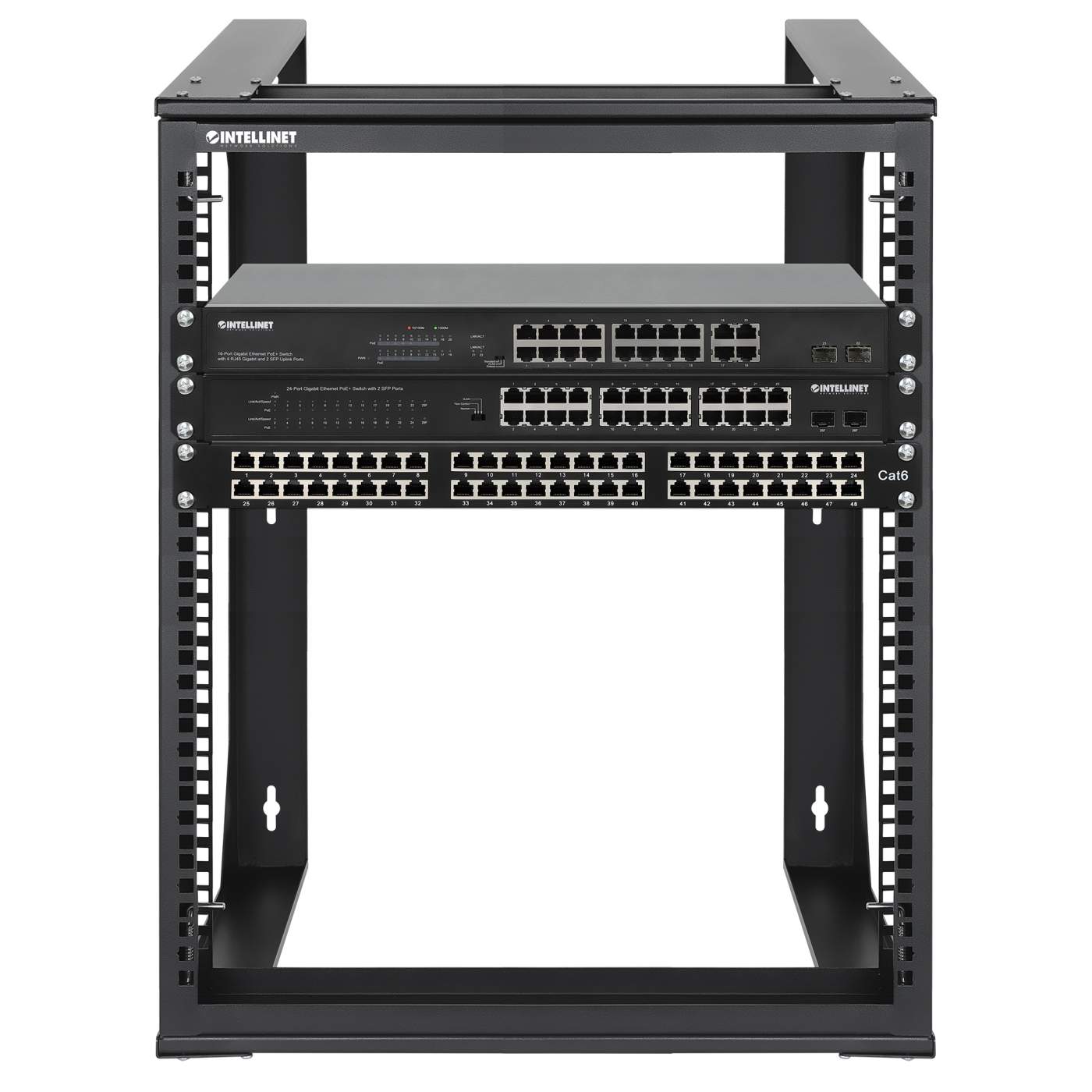 19 in. Wallmount OpenFrame Netw. Rack 12U Front-hinged SwingFrame