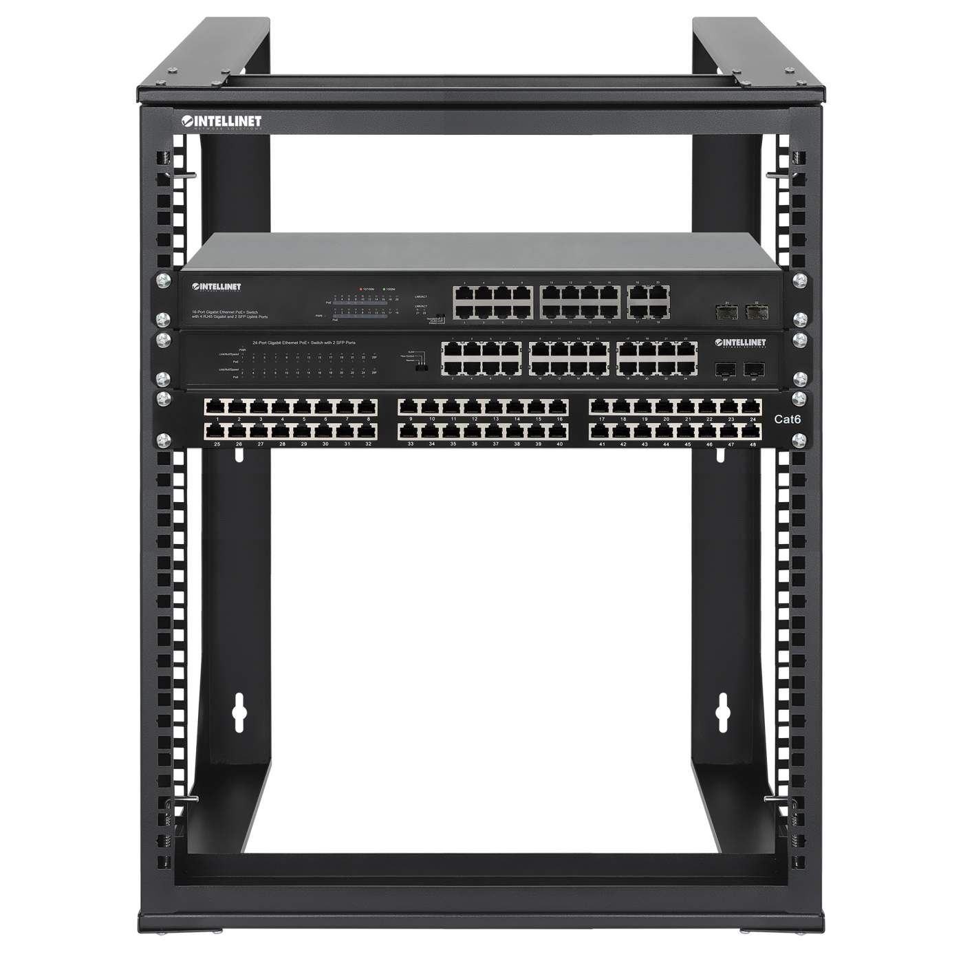 12U Server Rack Cabinet, Switch-Depth, Wall-Mount