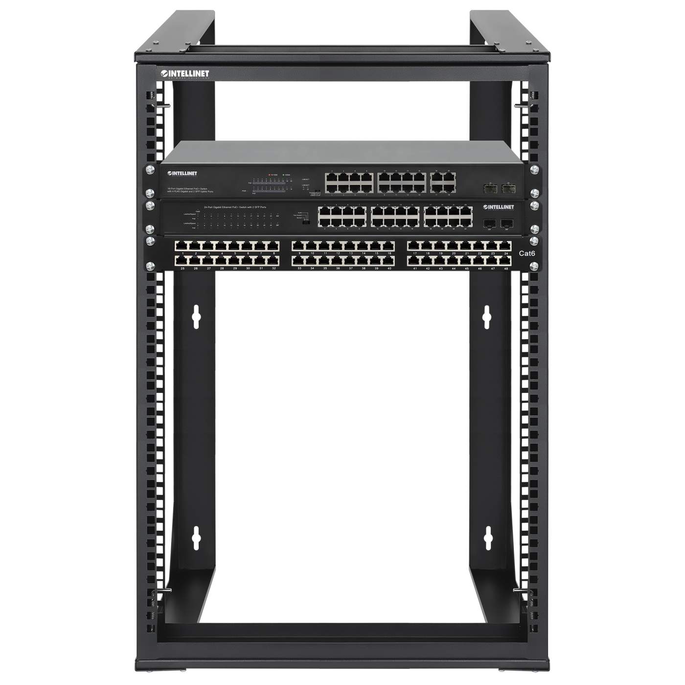 Wallmount OpenFrame Netw. Rack 15U Front-hinged SwingFrame