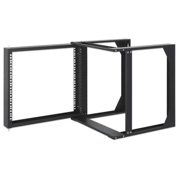 19 in. Wall Mount Open Frame Network Rack, 9U, Front-hinged