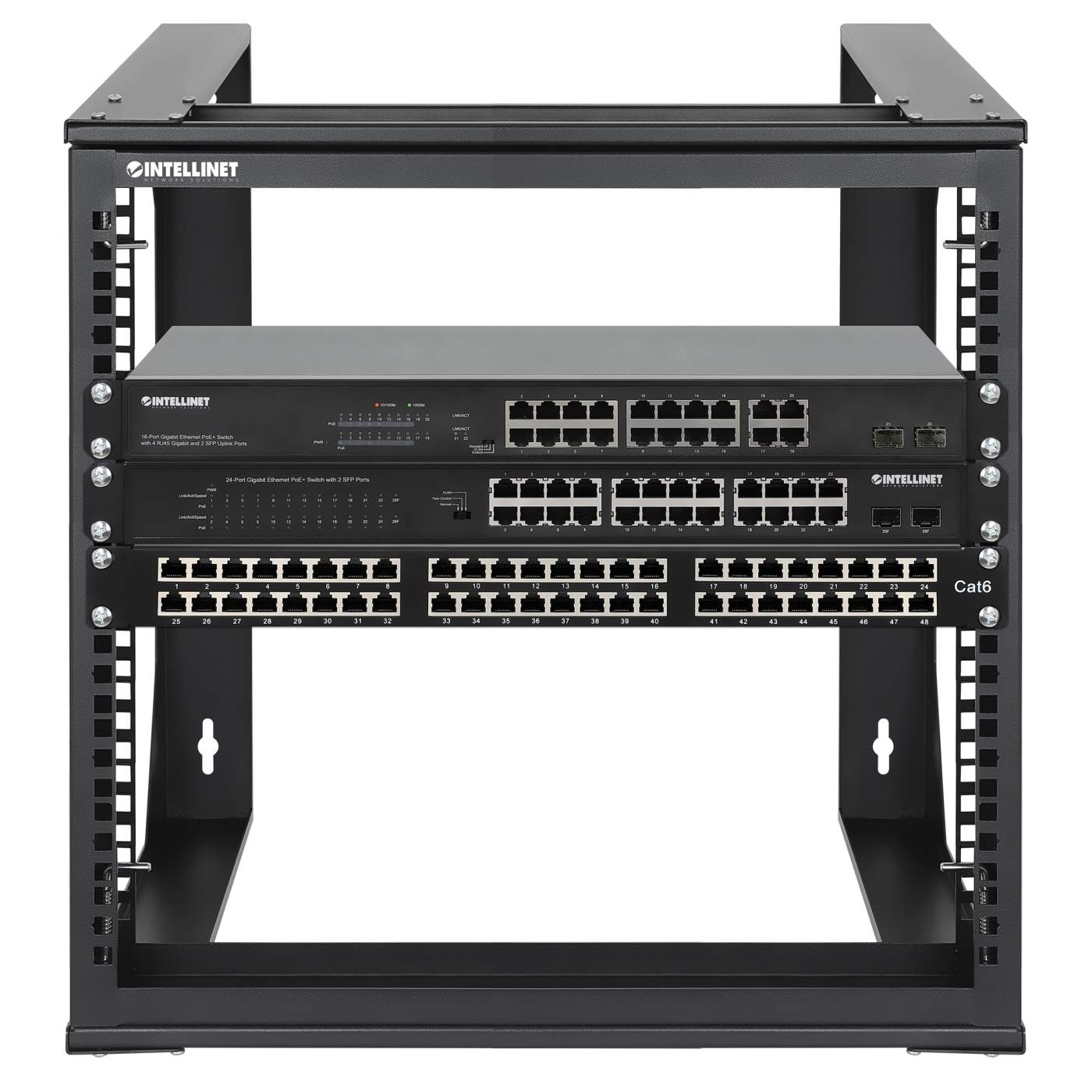 Wallmount OpenFrame Netw. Rack 9U Front-hinged SwingFrame