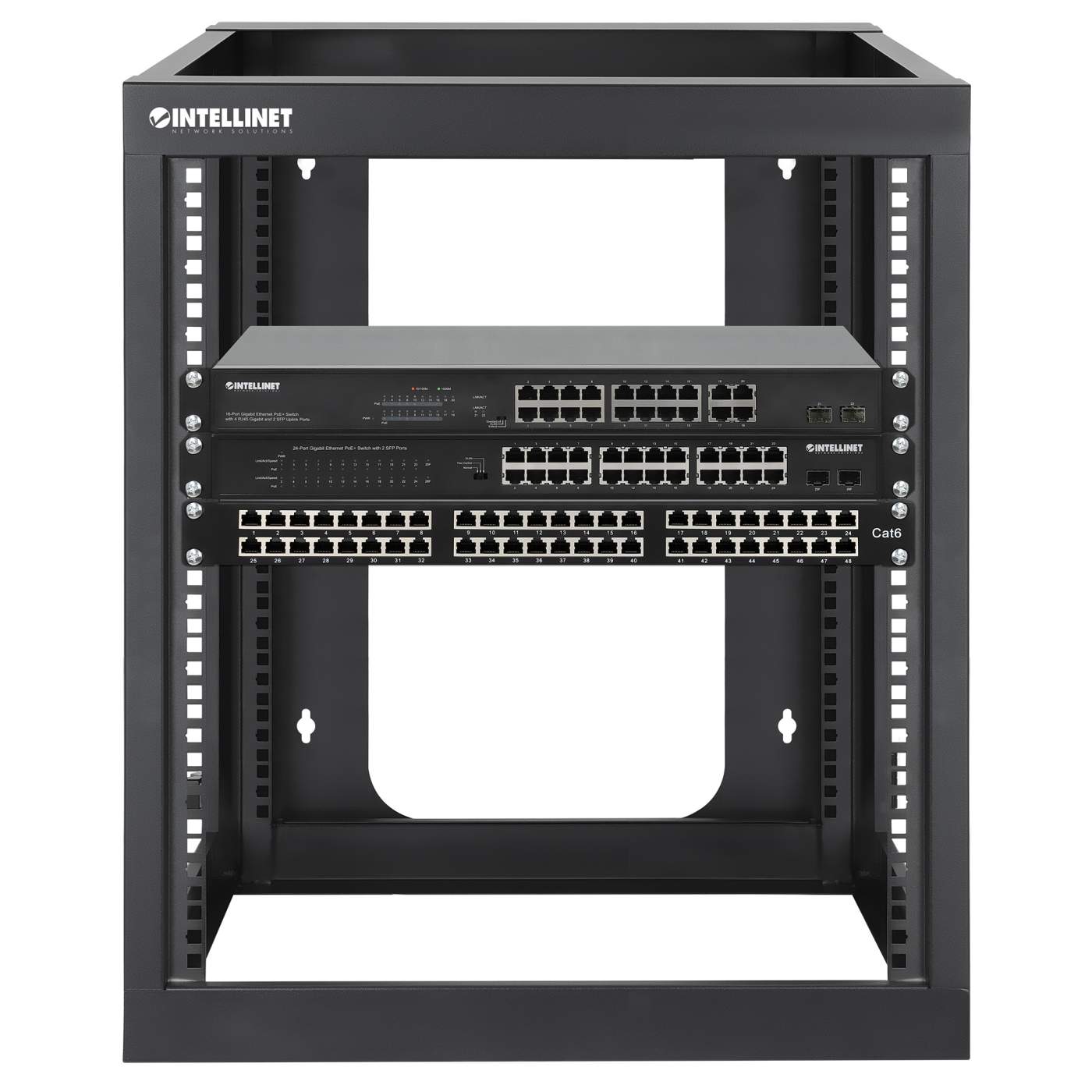 Wallmount OpenFrame Netw. Rack 12U Rear-hinged SwingFrame