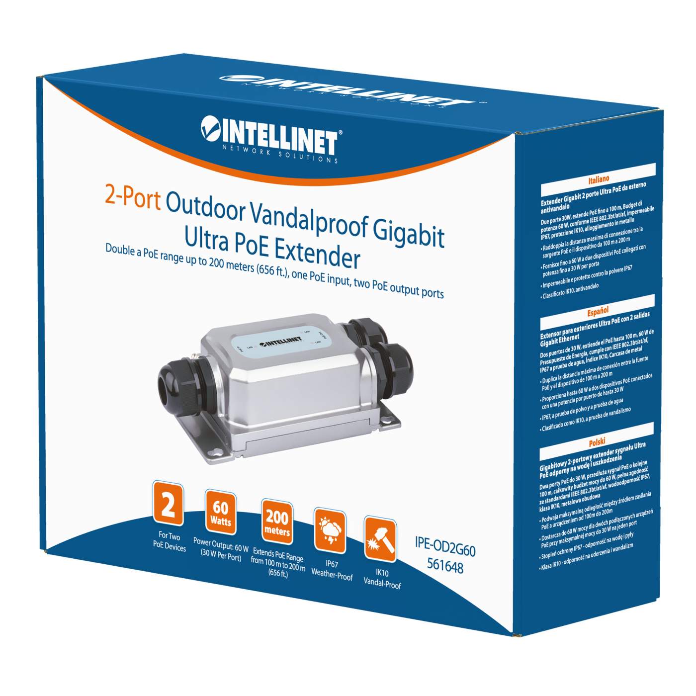 Intellinet 4-Port Gigabit Ultra PoE Extender (561617) – Intellinet Europe