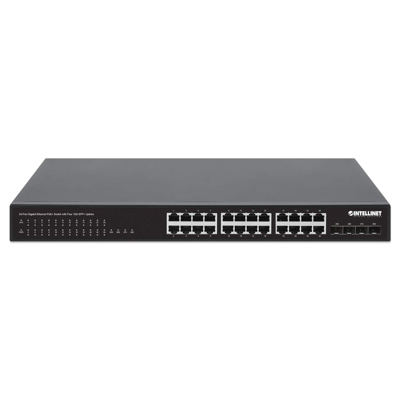 24-Port Gigabit Ethernet PoE+ Switch with Four 10G SFP+ Uplinks Image 4