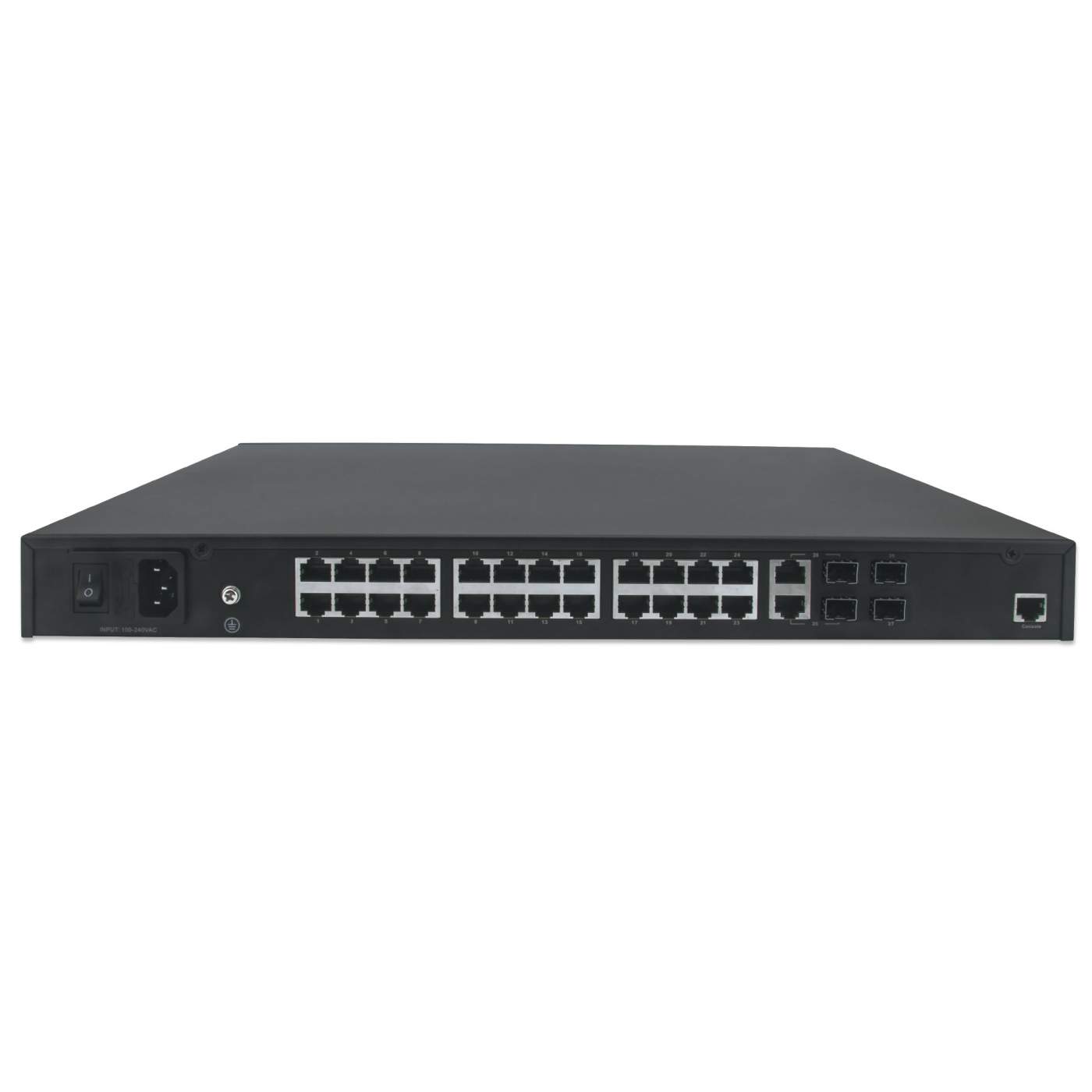 24-Port Gigabit Ethernet PoE+ Web-Managed AV Switch with 2 SFP & 2 SFP/RJ45  Combo Uplinks (Refurbished)