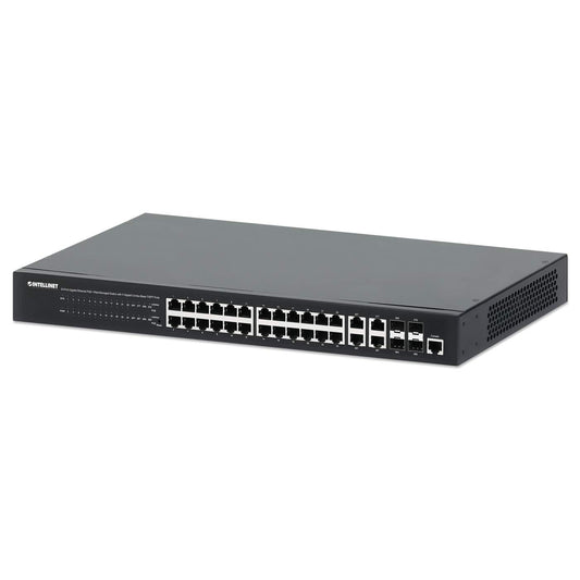 24-Port Gigabit Ethernet PoE+ Web-Managed Switch with 4 Gigabit Combo Base-T/SFP Ports Image 1