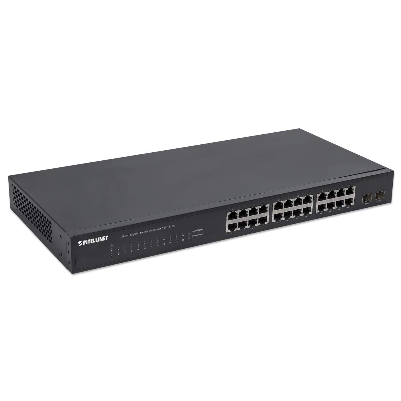 Intellinet 24-Port GbE Switch w/ 2 SFP Ports (561044) – Intellinet Europe