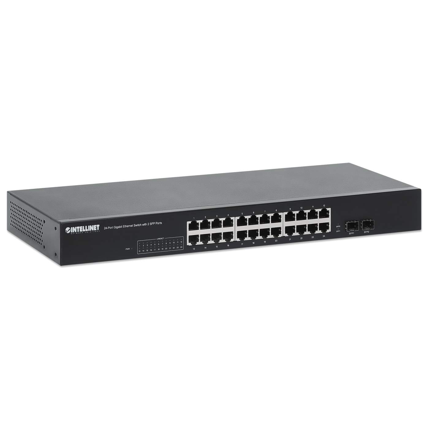 Intellinet 24-Port GbE Switch w/ 2 SFP Ports (561877) – Intellinet