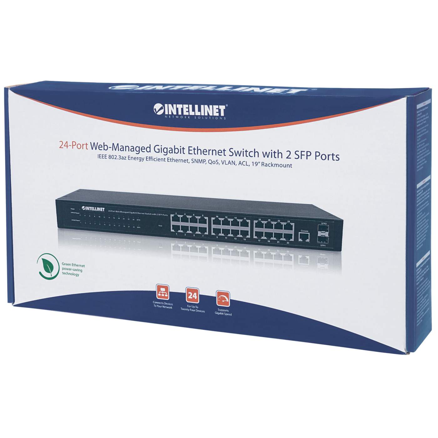 24-Port Web-Managed Gigabit Ethernet Switch with 2 SFP Ports (Refurbished)