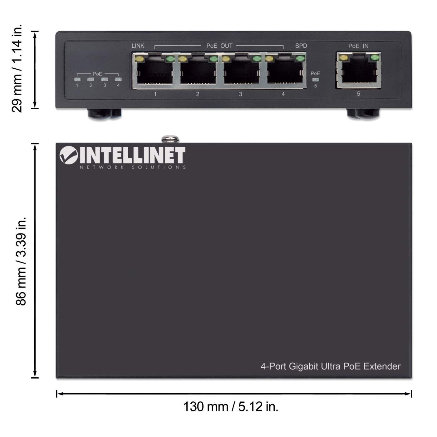 Intellinet 4-Port GbE Ultra PoE Extender (561617)