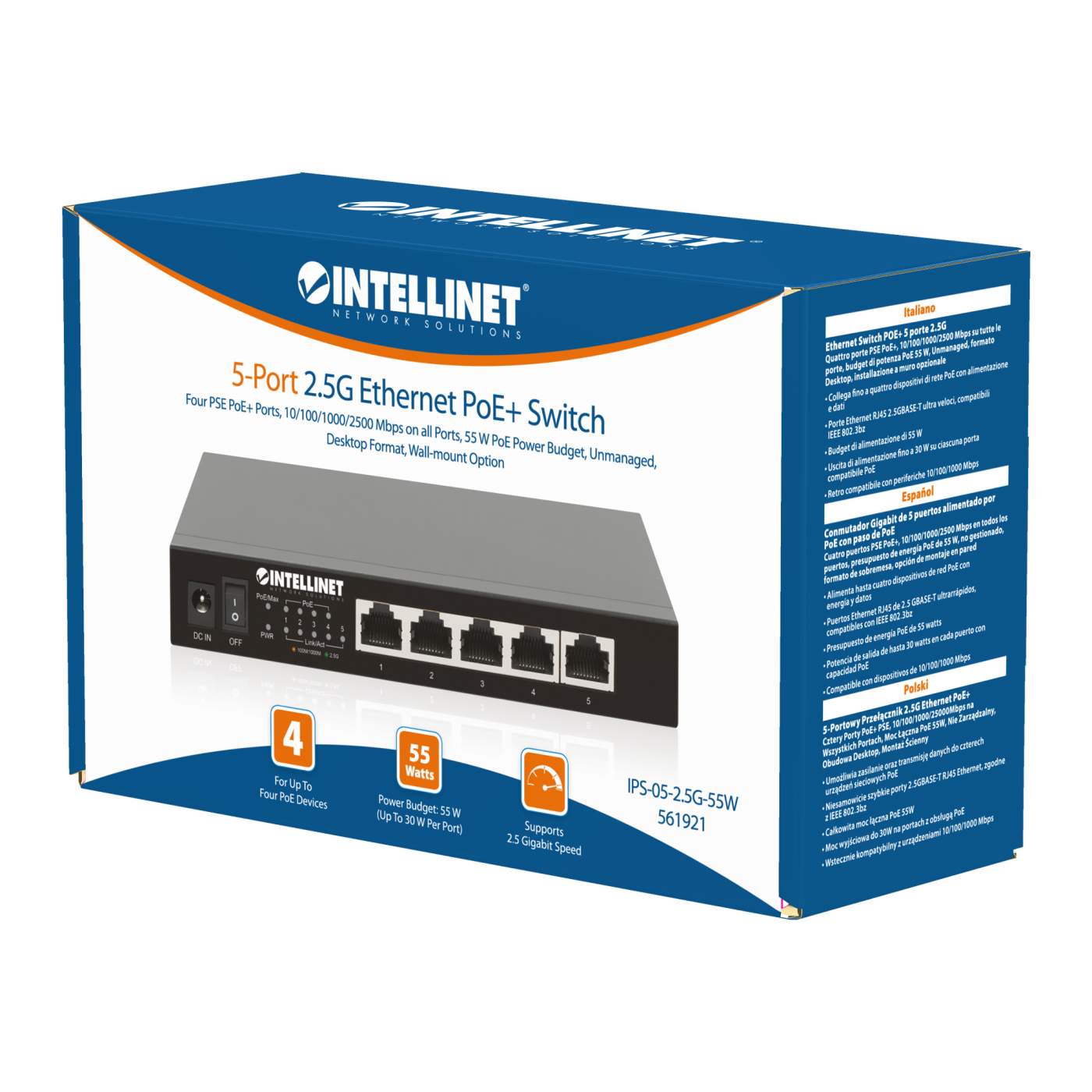 5-Port 2.5G Ethernet PoE+ Switch Packaging Image 2