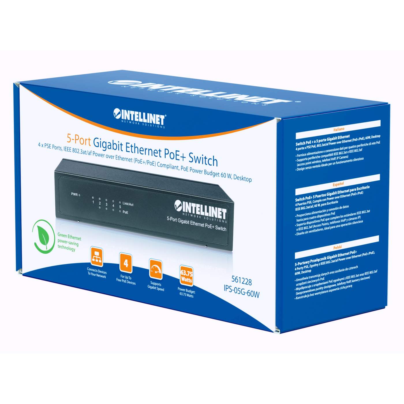 Intellinet 5-Port Fast Ethernet Switch (561723) – Intellinet Europe
