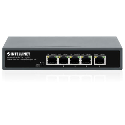 5-Port PoE++ Switch with 4 Gigabit Ethernet Ports and 1 RJ45 Gigabit Uplink Port Image 5