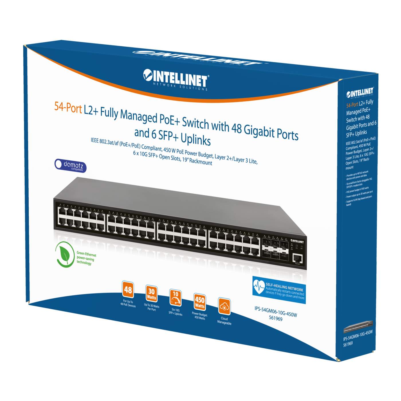 54-Port L2+ Fully Managed PoE+ Switch with 48 Gigabit Ethernet Ports and 6 SFP+ Uplinks Packaging Image 2